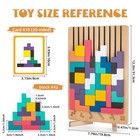 Montessori Brain Blocks Wooden Stacking Puzzle Toy For 3-6 Year Old