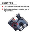 3pk 24mm Laminated Black On White Label Tape Compatible With   For Dymo D1 53713