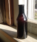 Beautiful Deep Puce Open Pontil Lyon s Powder Bug Poison Bottle 1850s Crude