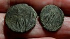 2 Small Authentic Ancient Roman Bronze Coins Old Excavation In Europe Lot  z-9