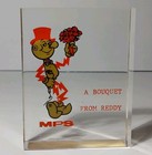 1970 Vintage Reddy Kilowatt Lucite Plaque Paperweight Lottie Schwenck Nevada Mps