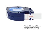 Compatible Dymo Letratag Refill 91331 12mm White Plastic Label Tape Lt-100h 1 2 