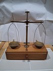 Antique Brass Henry Troemner Apothecary Scale Balance Wood Case Storage Drawer