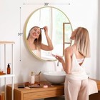 Gold Round Mirror 30 Inch Circle Mirror Metal Frame Wall Mounted Vanity Mirror