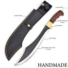 Handmade Full Tang Jungle Machete Hunting Knife High Carbon Steel Leather Sheath