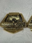 A25- Vintage Bluette Shoe Clips Gold Tone Textured Finish Made In France Buckle
