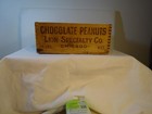Antique Adv  Wood Crate Box  lion Brand Chocolate Peanuts  Chicago Vg Dovetailed