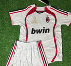 Kids Ronaldinho 10 Milan 2007 Kit Jersey Shorts Vintage Away Football Final Ac