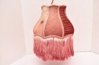 Vtg Victorian French Style Lamp Shade Art Nouveau W Fringe Embroidered Vtg Pink