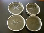 Vtg Coaster Set Of 4 Silver And Starburst Cut Crystal Coasters