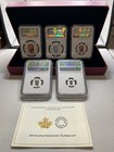 2015 Canada  9999 Silver Incuse Reverse Proof Maple Leaf 5 Coin Set Ngc Pf70 