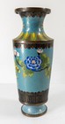 Antique Chinese Turquoise Cloisonne Enamel Vase With Flowers