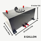 Black Aluminum 8 Gallon 20  X 12  X 9  Fuel Cell   0-90 Sending Unit Gas Sender