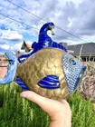 Vintage Tonala Mexico Brass   Ceramic Fish Seahorse Figurine Sergio Bustamante