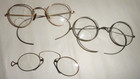 3 Pair Antique Eyeglasses spectacles   Civil War Era   Wire Rim   Arms