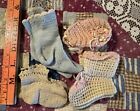 Vintage 4 Pairs Doll Booties Various Sizes For Antique Bisque Dolls Lot 2168