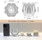 Tulip Votive Candle Holders Set Of 6  Tea Light Candle Holder Glass For Table   