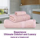 100  Cotton Bath Towels Set Of 4 1 Bath Towel 1 Hand Towel   2 Wash Cloths