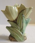 Vintage Mccoy Pottery Double Tulip Vase Planter Flower Pot Yellow Green 8 