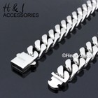 16 -40 men 316l Stainless Steel 12mm Silver Miami Cuban Curb Chain Necklace