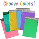 10x13  Pink Teal Purple Blue Yellow Green Poly Mailers Flat Shipping Bags Combo