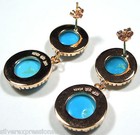 Rose Gold Plated 925 Sterling Silver American Sleeping Beauty Turquoise Earrings