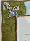 Ashleigh Manor Green Enamel Jeweled 5x7 Photo Frame Elegant