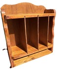 Vtg Wood Organizer Shelves Wall Hanging Mail Letter Holder Cottagecore Rustic