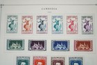 Cambodia 1952-1974 Collection Of 325  Stamps Mostly Mint Stored On Scott Pages