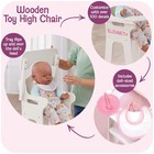Badger Basket Wooden Baby Doll High Chair - Fits 18  Dolls 18  White gingham 