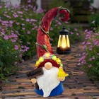 Gnome Garden Decor Statue Solar Lights Outdoor Decor With Succulent And 6 Led