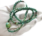 Qing Dynasty Natural Turquoise 108 Beads Mala Necklace   Tibetan Ancient Amulet