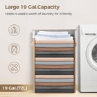 72l Laundry Hamper W lid Folding Bamboo Laundry Basket With Removable Liner New