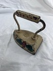 Vintage Cast Iron Door Stop - Decorated Perfection Iron Painted Floral Over 5lbs