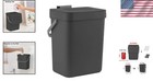 Stylish Black 3l Trash Bin With Odor Seal - Perfect For Office   Dorm Use