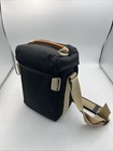 Canon Vintage Camera Bag Case Black Tan Canvas Padded Dslr Slr Shoulder