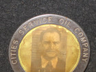 Vintage Cities Service Oil Co Employee Picture Badge Gas Advertising