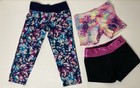 Girls 6x 7 Lot Gymnastics Dance Stretch Shorts Capri Pants Pink Blue Multi Color