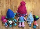 Lot Of 5 Trolls Dolls Blue Pink Troll Stuffed Animals Plush Dreamworks Movie