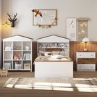 3-pieces Bedroom Sets  Twin Size House-shaped Wooden Bed With Storage Drawers