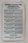 Vintage 1948 Vermont Mutual Fire Insurance Co Celluloid Pocket Calendar