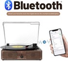 Vintage Vinyl Record Player With Built-in Speakers Bluetooth 3-speed Turntable