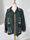 Vtg Guatemalan Shirt Jacket L Quetzel Peacock Handwoven Aztec
