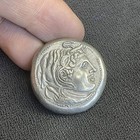 Ancient Roman Or Greek Bronze Large Coated Coin In Good Condition