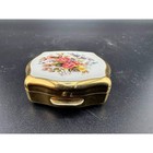 Vintage Stratton England Floral Miniature Trinket Pill Box Gold Tone 012  150 