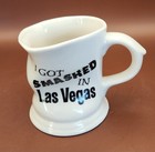 Rare White Pair Las Vegas Smashed   Mistakes Crumpled Novelty Mugs Set