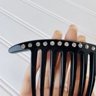 Vtg Laurent Olivier French Handmade Black Lucite Hair Comb -swarovski Crystals