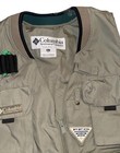 Columbia Pfg Fishing Vest Men   s Large Khaki Multi Pocket Utility Outdoor