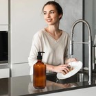 17oz Brown Plastic Soap Dispenser Pump Bottle Refillable For Bathroom Kitchen