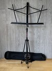 On Stage Stands Sm7122bb Black Music Stand Compact Folding Portable With Bag